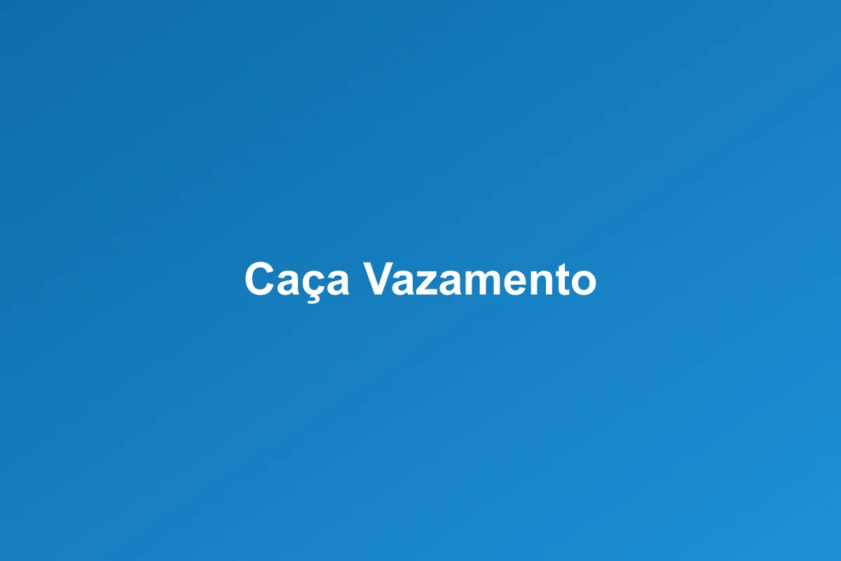 Caça vazamento em Santa Luzia