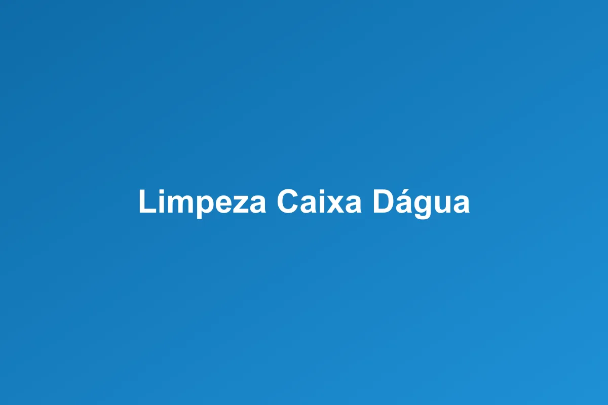 Limpeza de caixa d'água em Santa Luzia